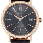 iwc damklocka iw458108 portofino grå/läder ø37 mm