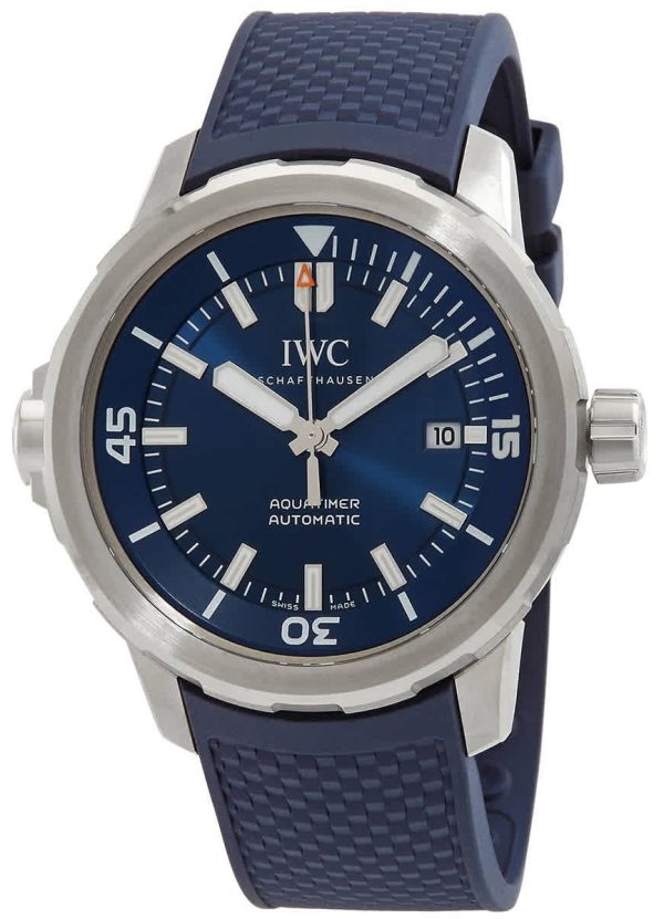 iwc herrklocka iw328801 aquatimer blå/gummi ø42 mm