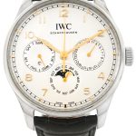 iwc herrklocka iw344203 portugieser silverfärgad/läder ø42.4 mm