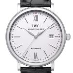 iwc herrklocka iw356501 portofino silverfärgad/läder ø40 mm