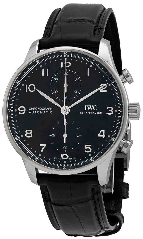 iwc herrklocka iw371609 portuguese svart/läder ø41 mm