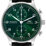 iwc herrklocka iw371615 portugieser grön/läder ø41 mm