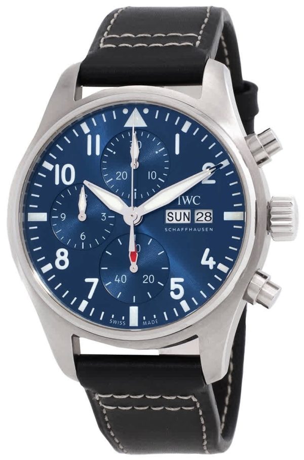 iwc herrklocka iw388101 pilots blå/läder ø41 mm