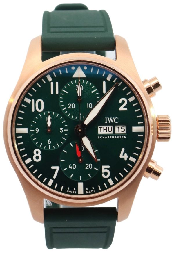iwc herrklocka iw388110 pilots grön/gummi ø41 mm