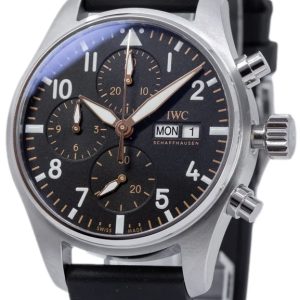IWC Herrklocka IW388116 Pilots Svart/Gummi Ø41 mm