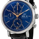 iwc herrklocka iw391036 portofino blå/läder ø42 mm
