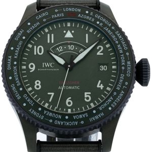 IWC Herrklocka IW395601 Pilots Grön/Gummi Ø46 mm