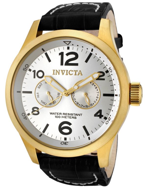 invicta herrklocka 12172 specialty silverfärgad/läder ø48 mm
