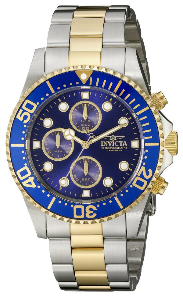 invicta herrklocka 1773 pro diver blå/guldtonat stål ø43 mm