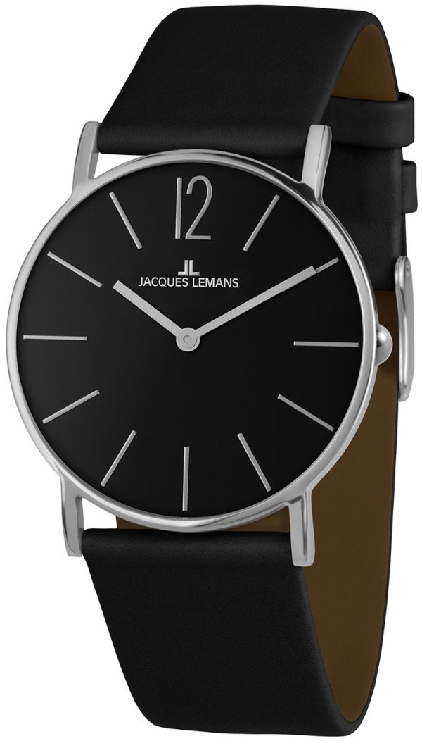 jacques lemans 1-2030a york svart/läder ø40 mm