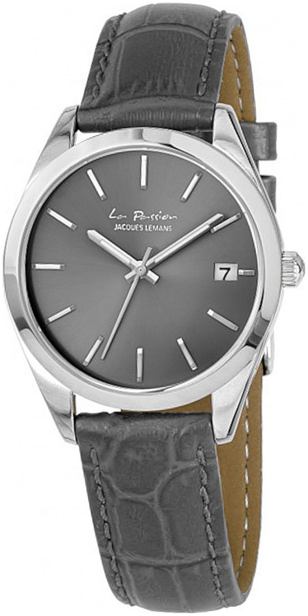 jacques lemans damklocka lp-132a la passion grå/läder ø34 mm