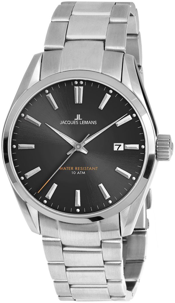 jacques lemans herrklocka 1-1859e derby svart/stål ø40 mm