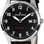 jacques lemans herrklocka 1-2002a vienna svart/läder ø40 mm
