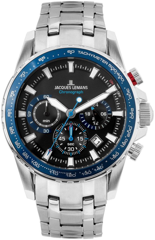 jacques lemans herrklocka 1-2099e liverpool svart/stål ø42 mm
