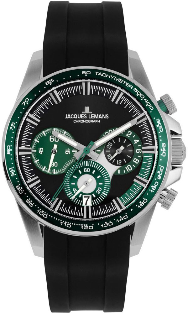 jacques lemans herrklocka 1-2127c liverpool svart/gummi ø40 mm