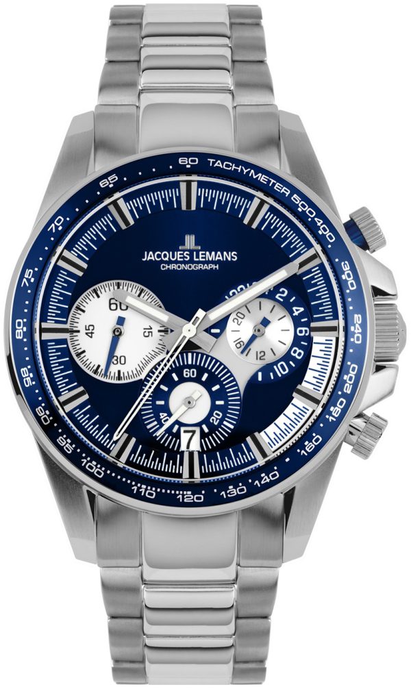 jacques lemans herrklocka 1-2127f liverpool blå/stål ø40 mm