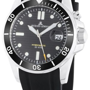 Jacques Lemans Herrklocka 1-2170A Hybromatic Svart/Gummi Ø41 mm