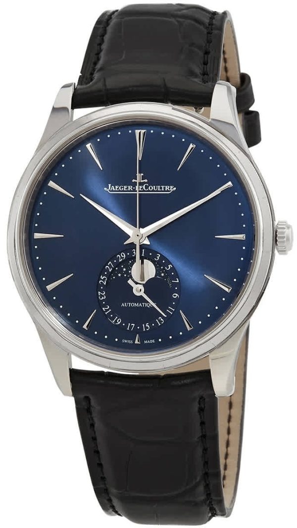jaeger lecoultre herrklocka 1368480 master ultra thin blå/läder