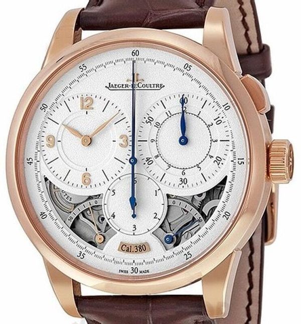 jaeger lecoultre herrklocka 6012421 duometre silverfärgad/läder