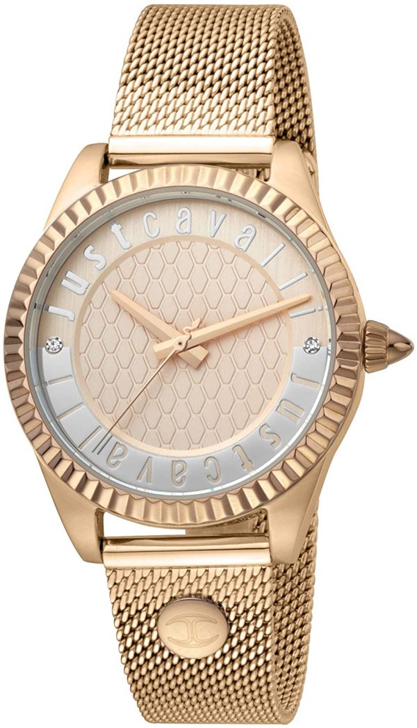 just cavalli damklocka jc1l133m0075 roséguldstonad/roséguldstonat