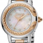 just cavalli damklocka jc1l151m0105 vit/roséguldstonat stål ø32 mm