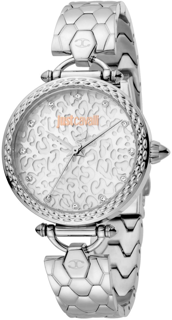 just cavalli damklocka jc1l160m0045 silverfärgad/stål ø32 mm