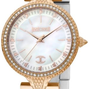 Just Cavalli Damklocka JC1L169M0075 Vit/Roséguldstonat stål Ø36 mm