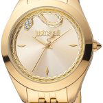 just cavalli damklocka jc1l210m0265 finezza guld/gulguldtonat stål