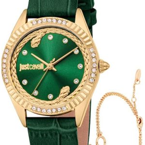 Just Cavalli Damklocka JC1L361L0025 Vittoria Glam Grön/Läder Ø32 mm
