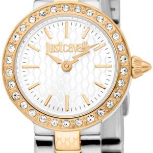Just Cavalli Damklocka JC1L362M0085 Glam Chic Vit/Gulguldtonat stål