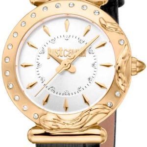 Just Cavalli Damklocka JC1L363L0025 Animalier Stella Snake Vit/Läder