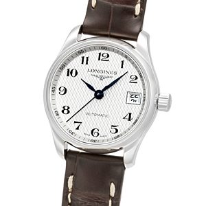 Longines Damklocka L2.128.4.78.3 Master Vit/Läder Ø25.5 mm