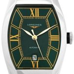 longines damklocka l2.142.4.06.2 evidenza grön/läder 30.6x26 mm