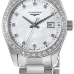 longines damklocka l2.286.0.87.6 conquest classic vit/stål ø29.5 mm