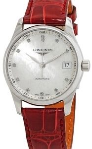 Longines Damklocka L2.357.4.87.2 Master Vit/Läder Ø34 mm