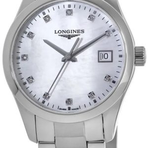 Longines Damklocka L2.386.4.87.6 Conquest Classic Vit/Stål Ø34 mm