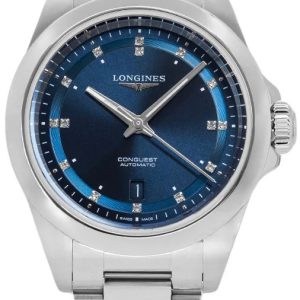 Longines Damklocka L3.320.4.97.6 Conquest Blå/Stål Ø30 mm