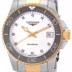 Longines Damklocka L3.370.3.87.6 Hydroconquest Vit/Guldtonat stål