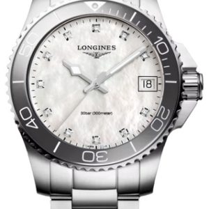 Longines Damklocka L3.370.4.87.6 Hydroconquest Vit/Stål Ø32 mm