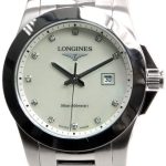 longines damklocka l3.376.4.87.6 conquest ladies vit/stål ø29.5 mm