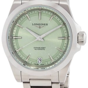 Longines Damklocka L3.430.4.02.6 Conquest Grön/Stål Ø34 mm