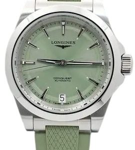 Longines Damklocka L3.430.4.02.9 Conquest Grön/Gummi Ø34 mm