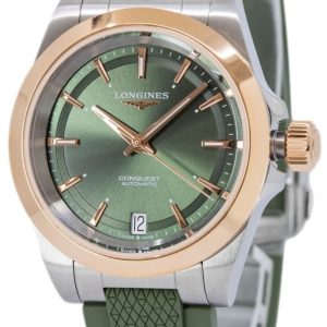 Longines Damklocka L3.430.5.02.9 Conquest Grön/Gummi Ø34 mm