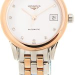 longines damklocka l4.274.3.99.7 flagship vit/roséguldstonat stål