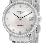 longines damklocka l4.309.0.87.6 elegant vit/stål ø25.5 mm