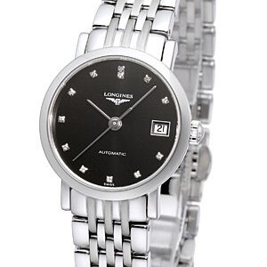 Longines Damklocka L4.309.4.57.6 Elegant Svart/Stål Ø25.5 mm