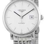 longines damklocka l4.310.4.12.6 elegant vit/stål ø29 mm