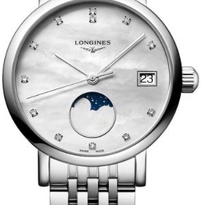 Longines Damklocka L4.330.4.87.6 Elegant Vit/Stål Ø30 mm