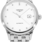 longines damklocka l4.374.4.87.6 flagship vit/stål ø30 mm