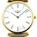longines damklocka l4.512.2.11.7 grande classique vit/gulguldtonat